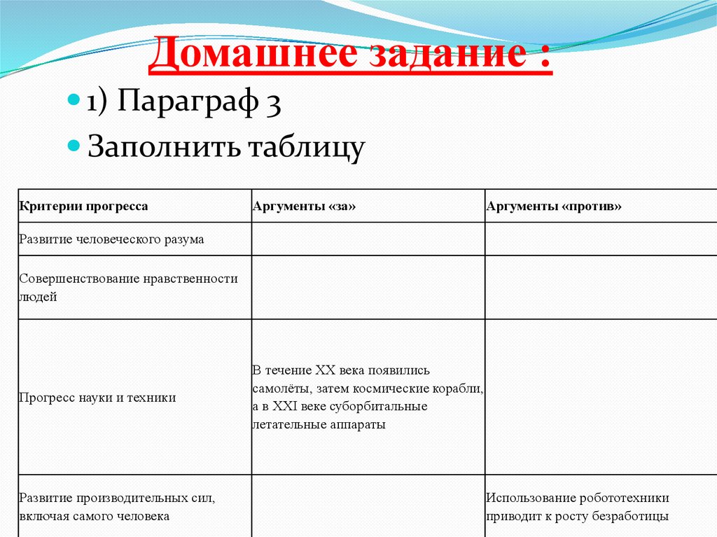 Домашнее задание :