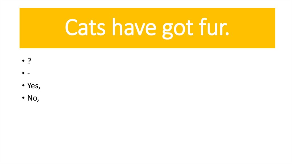 Cats have got fur.