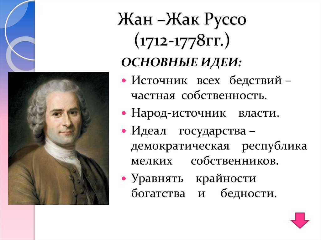 Жан –Жак Руссо (1712-1778гг.)