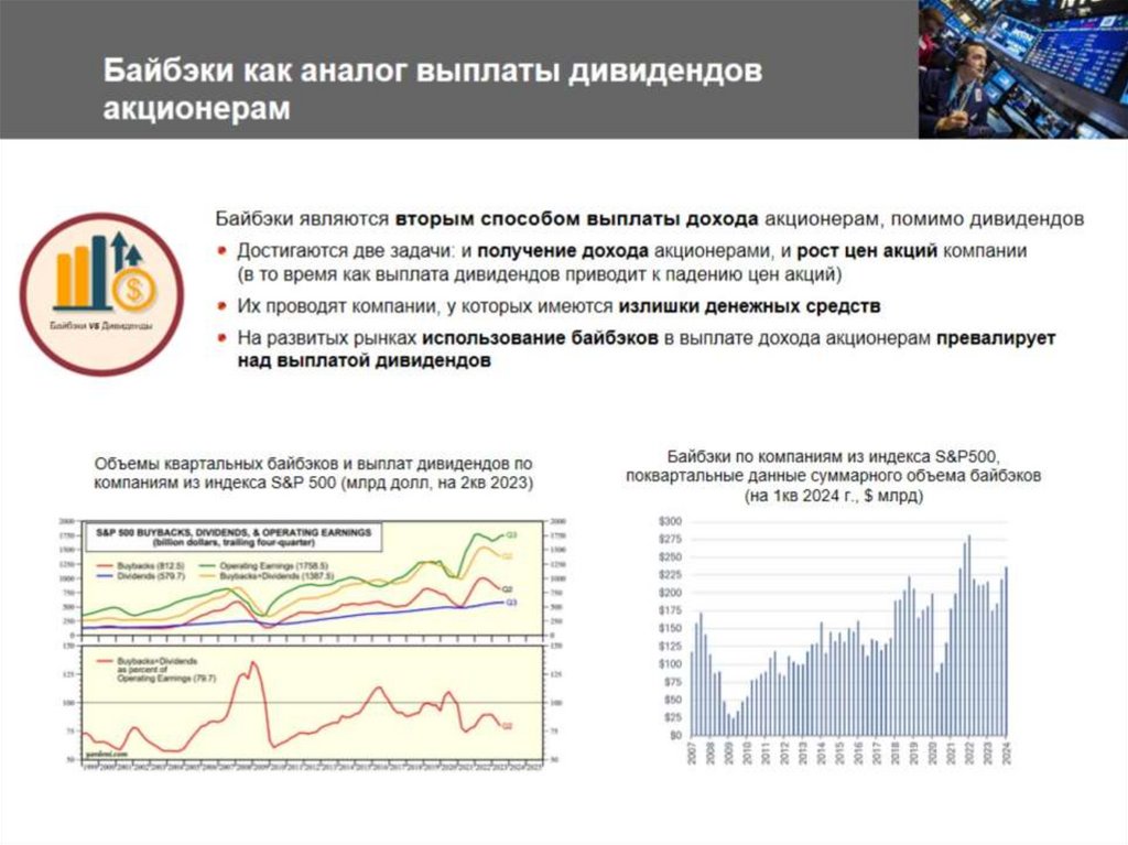 Байбэки как аналог выплаты дивидендов акционерам