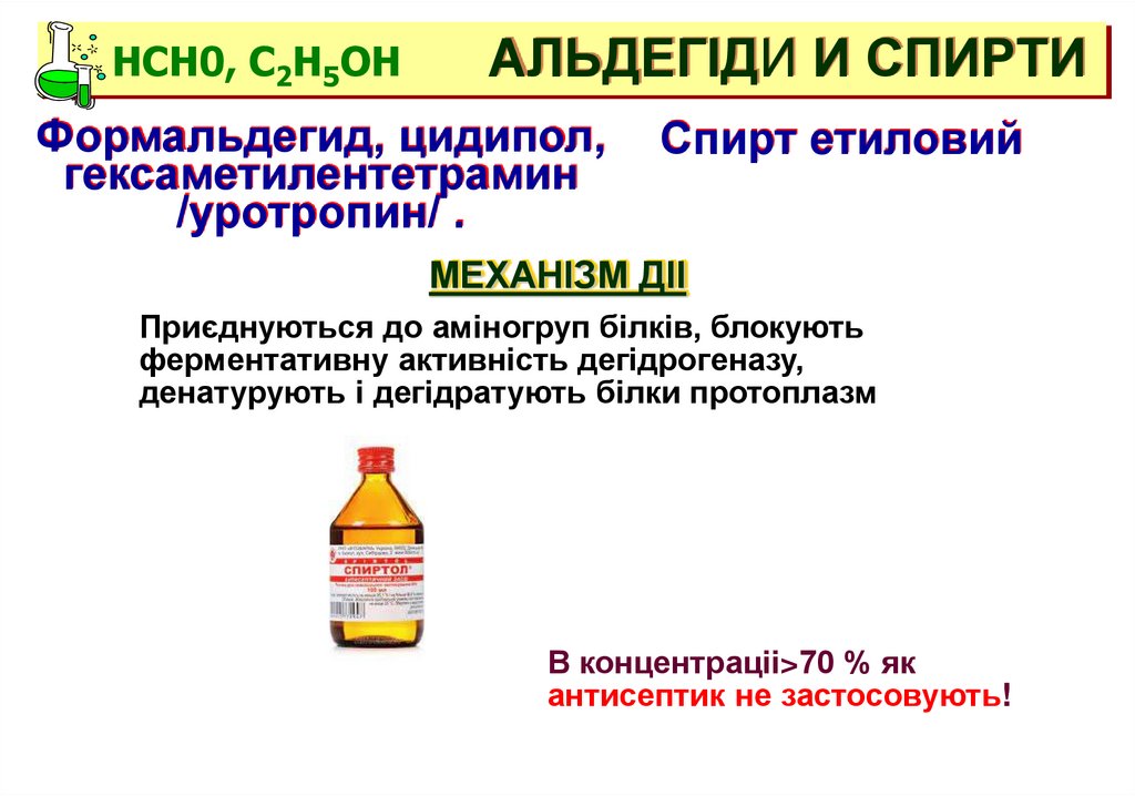 АЛЬДЕГІДИ И СПИРТИ