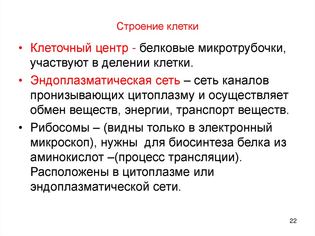 Строение клетки