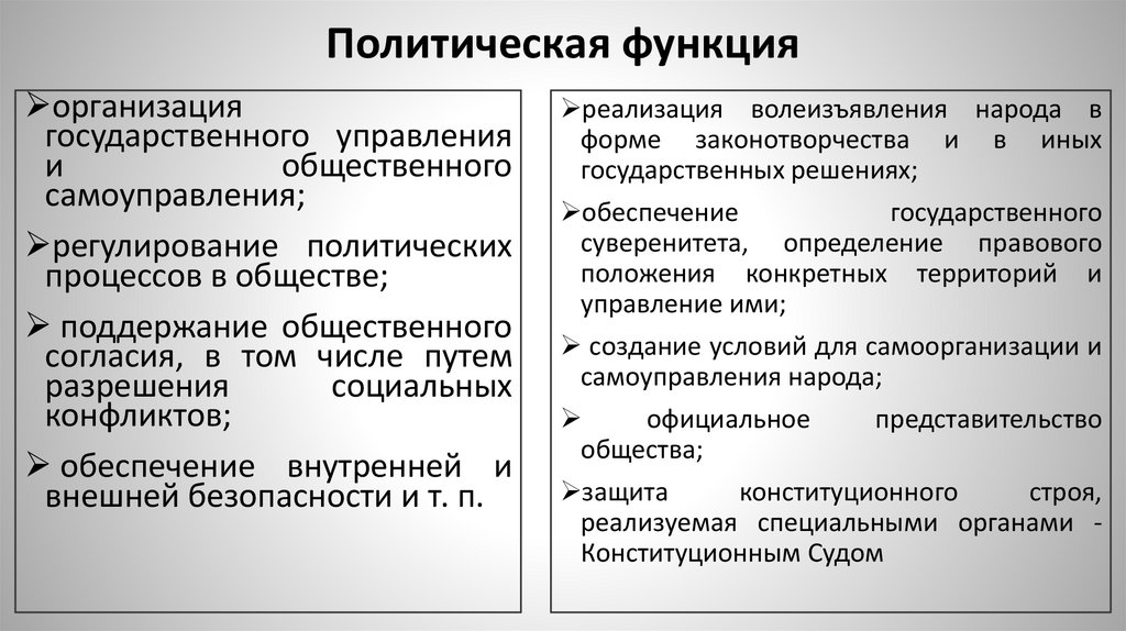 Политическая функция