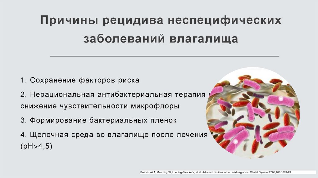 Причины рецидива неспецифических заболеваний влагалища