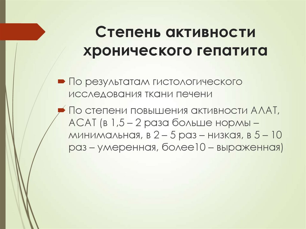 Степень активности хронического гепатита