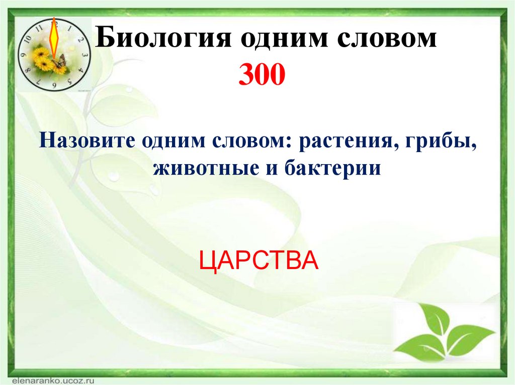 Биология одним словом 300