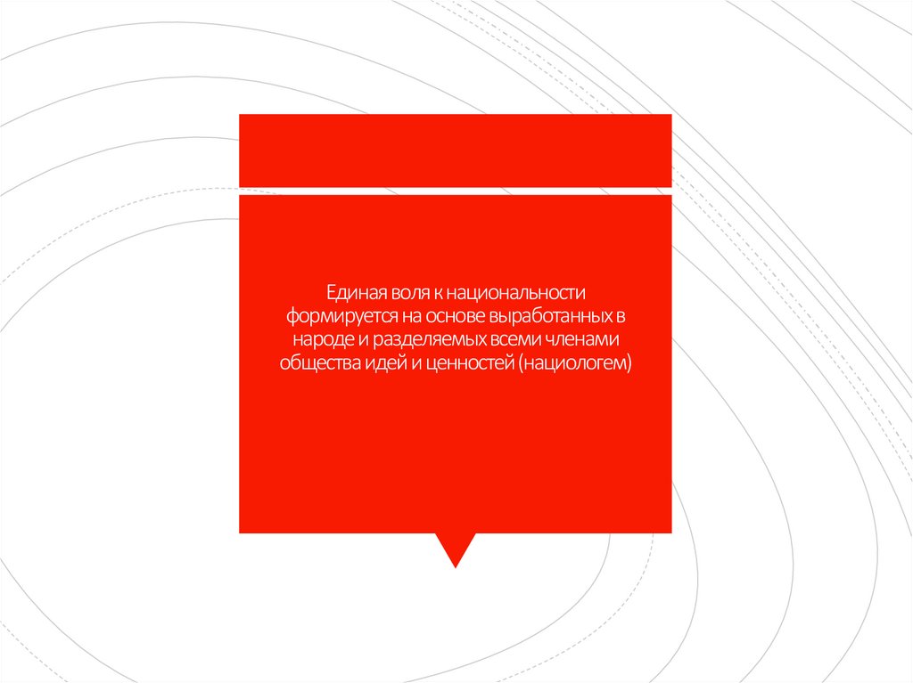 Единая воля к национальности формируется на основе выработанных в народе и разделяемых всеми членами общества идей и ценностей