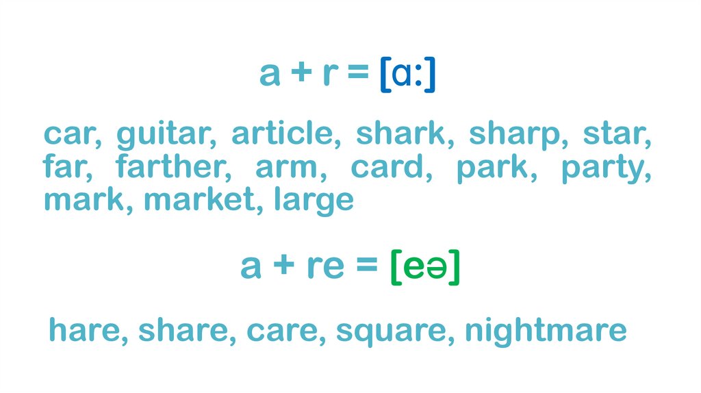 a + r = [ɑ:]