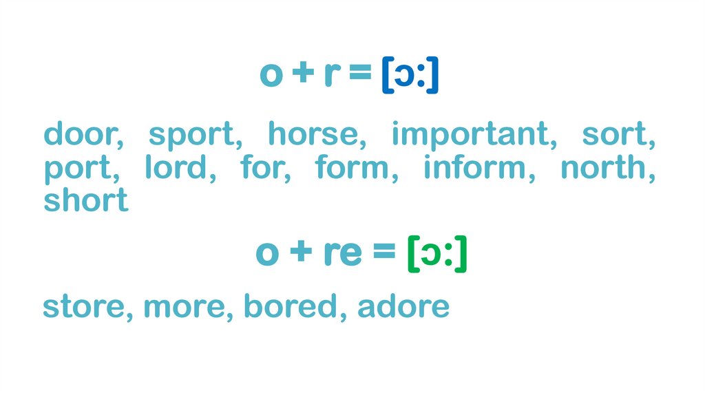 o + r = [ɔ:]