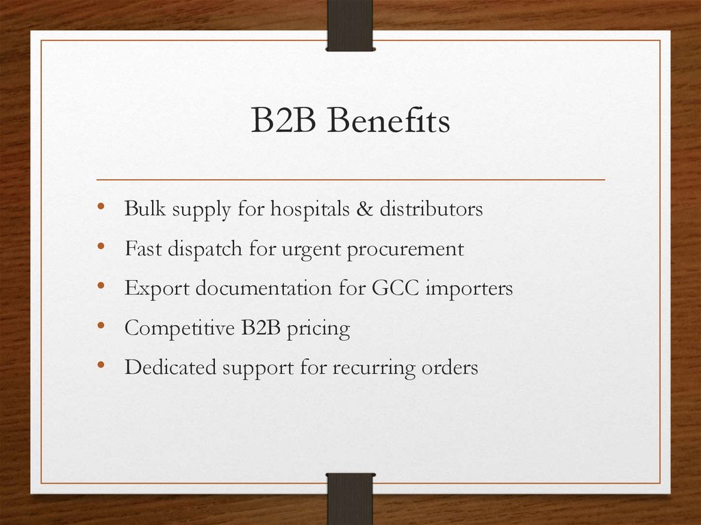 B2B Benefits