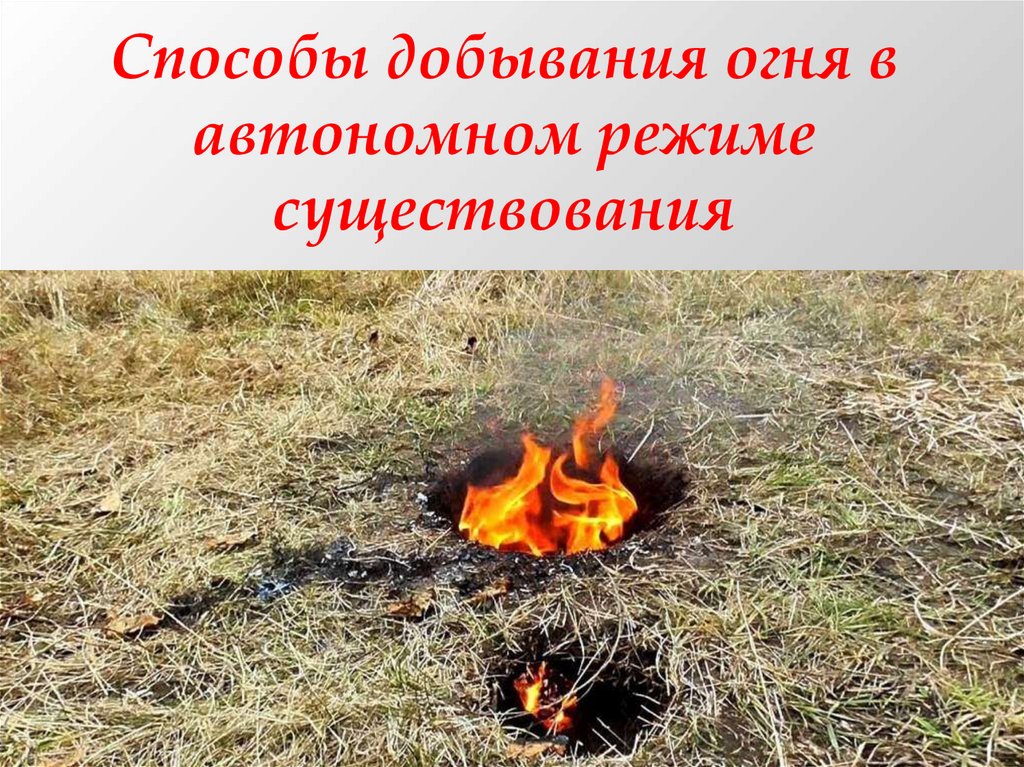 Способы добывания огня в автономном режиме существования