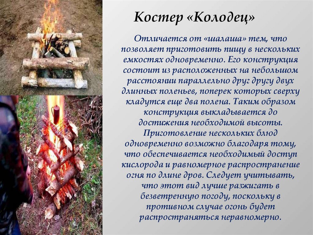 Костер «Колодец»