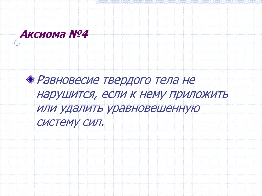 Аксиома №4