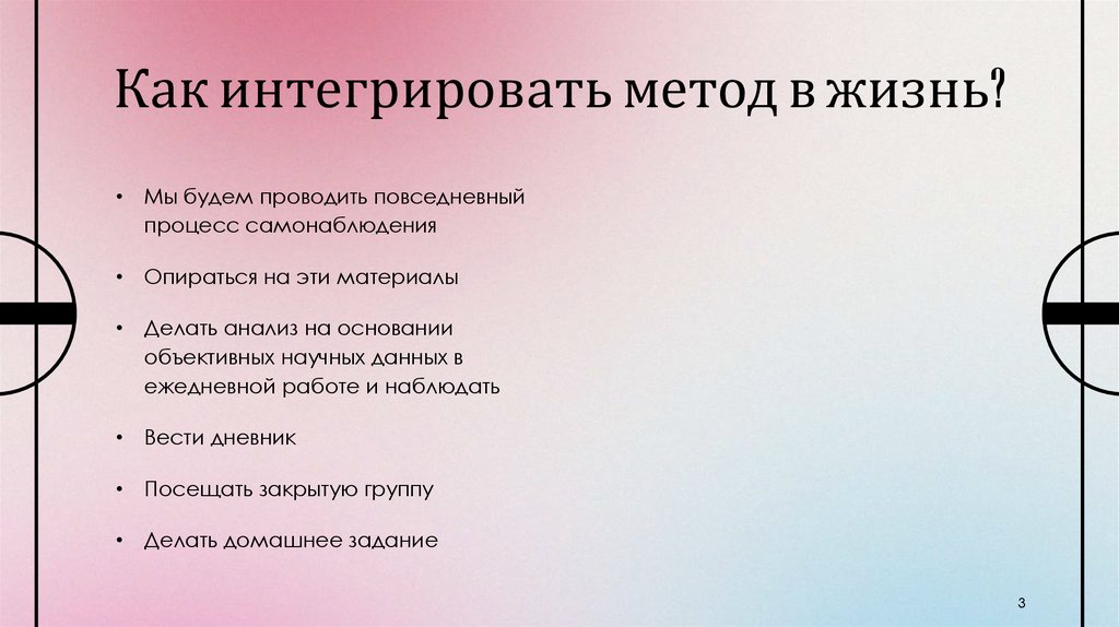 Как интегрировать метод в жизнь?