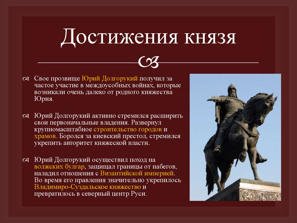 Достижения князя