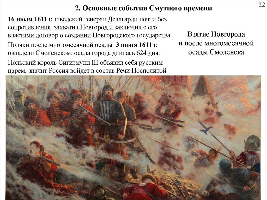 Взятие Новгорода и после многомесячной осады Смоленска