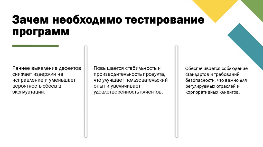 Зачем необходимо тестирование программ