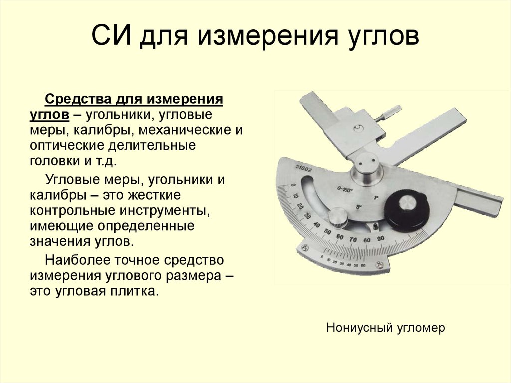 СИ для измерения углов