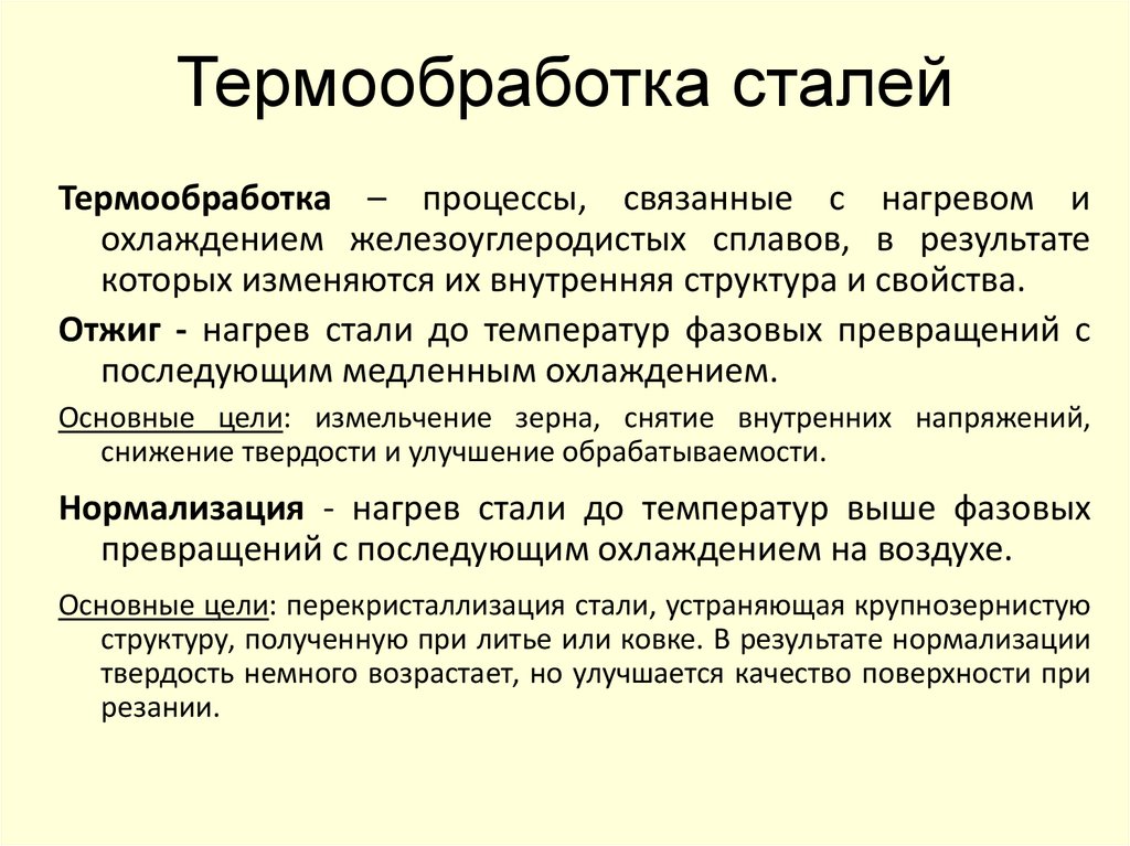 Термообработка сталей