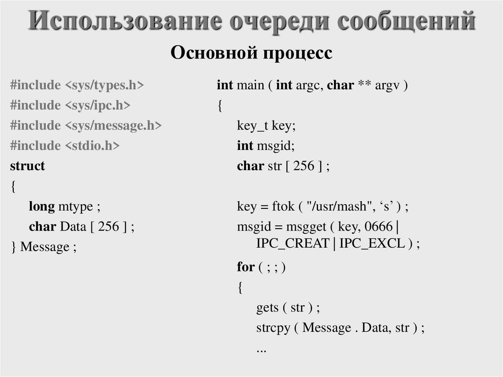 Использование очереди сообщений