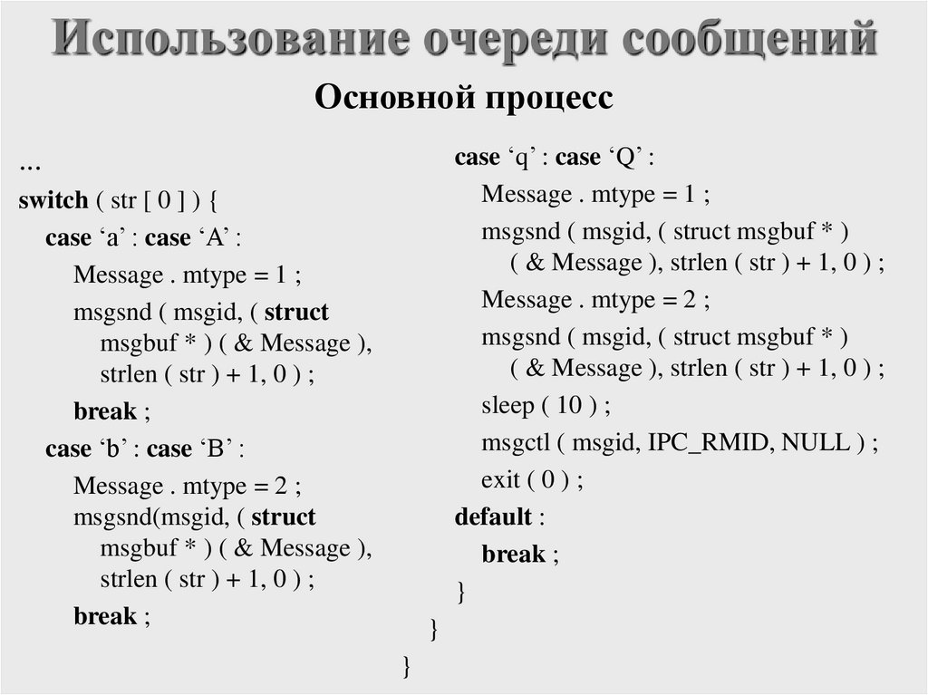 Использование очереди сообщений