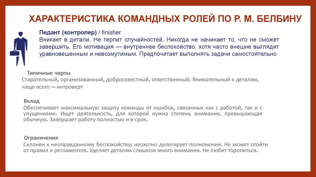 ХАРАКТЕРИСТИКА КОМАНДНЫХ РОЛЕЙ ПО Р. М. БЕЛБИНУ