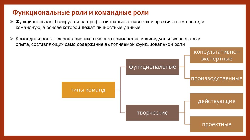 Функциональные роли и командные роли