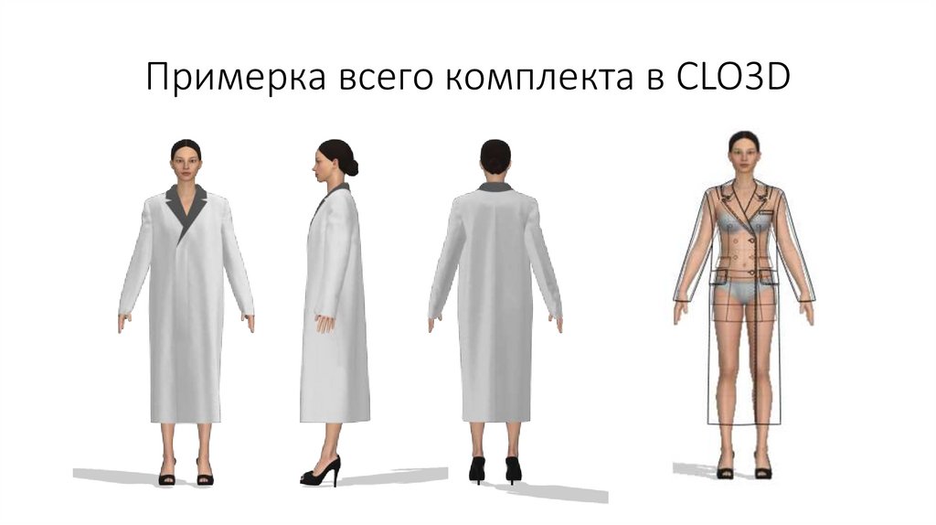 Примерка всего комплекта в CLO3D