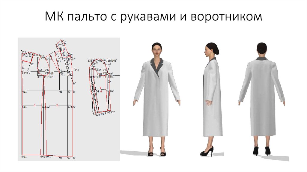 МК пальто с рукавами и воротником