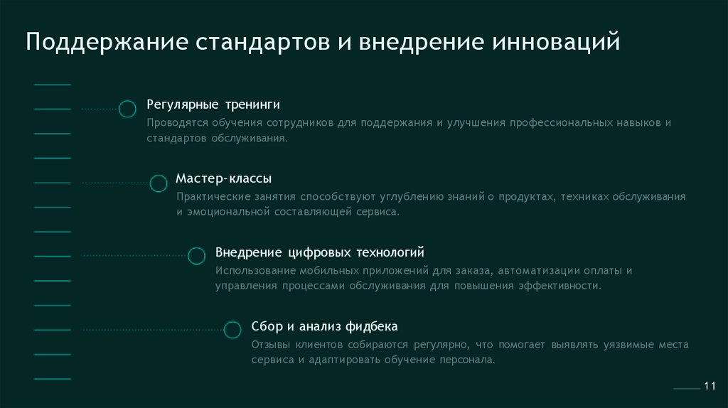 Поддержание стандартов и внедрение инноваций