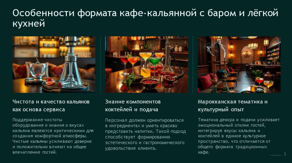 Особенности формата кафе-кальянной с баром и лёгкой кухней