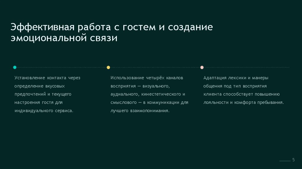 Эффективная работа с гостем и создание эмоциональной связи