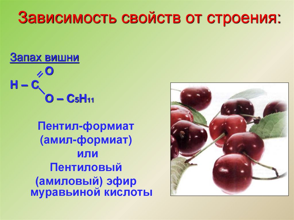 Зависимость свойств от строения: