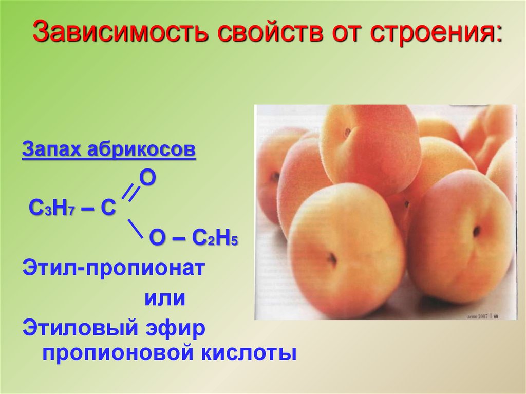 Зависимость свойств от строения: