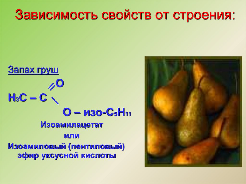 Зависимость свойств от строения: