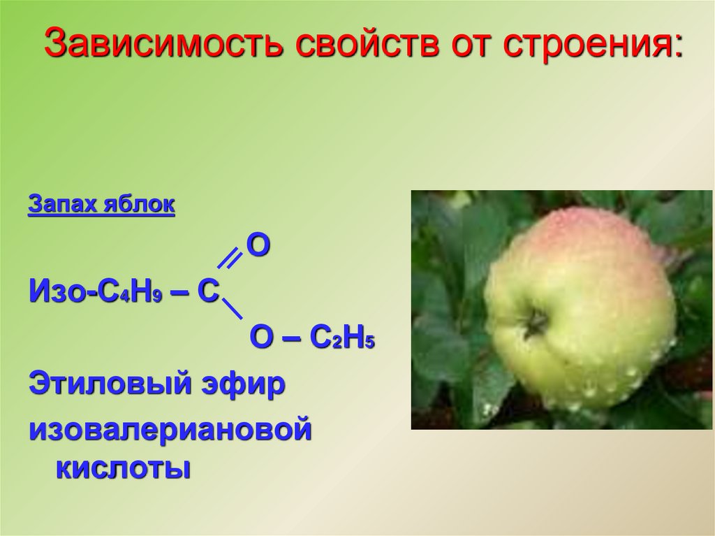 Зависимость свойств от строения: