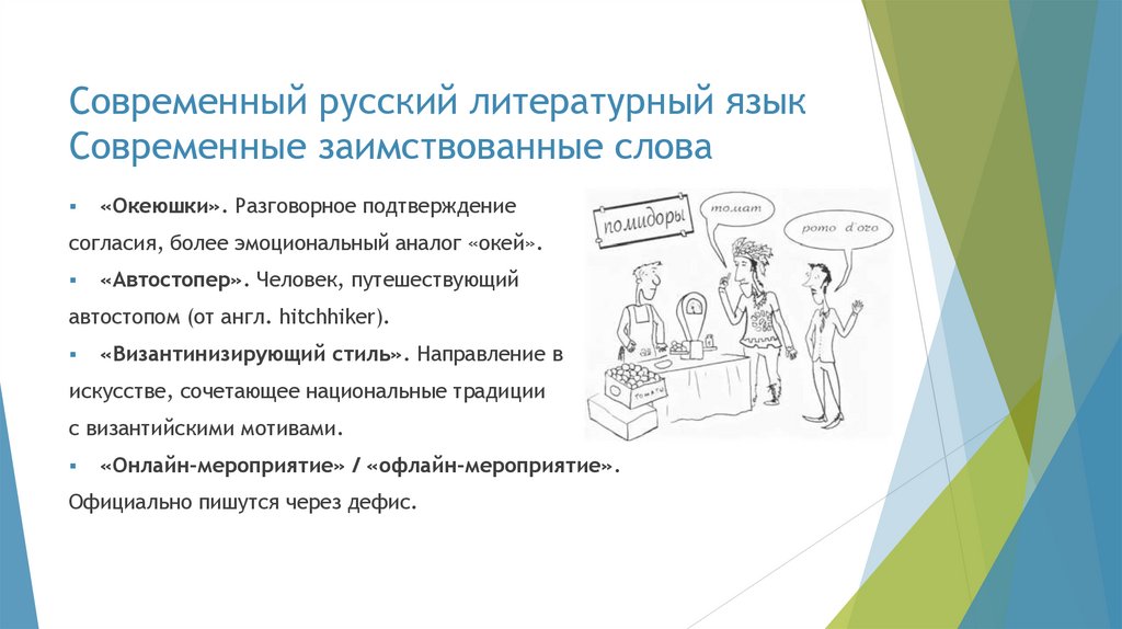 Современный русский литературный язык Современные заимствованные слова