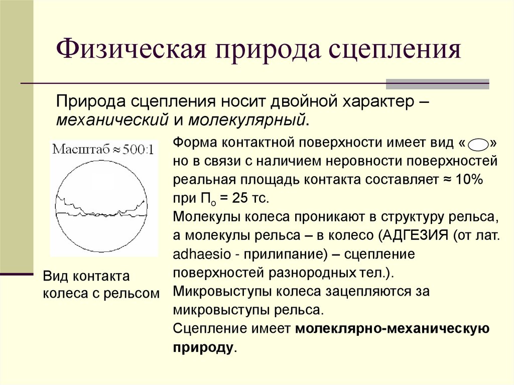 Физическая природа сцепления
