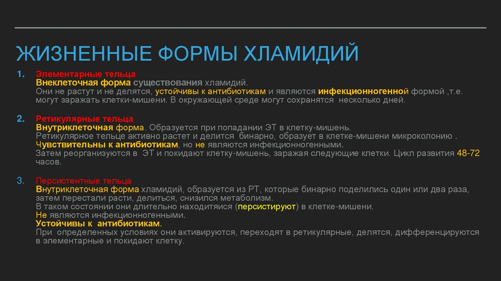 Жизненные формы хламидий