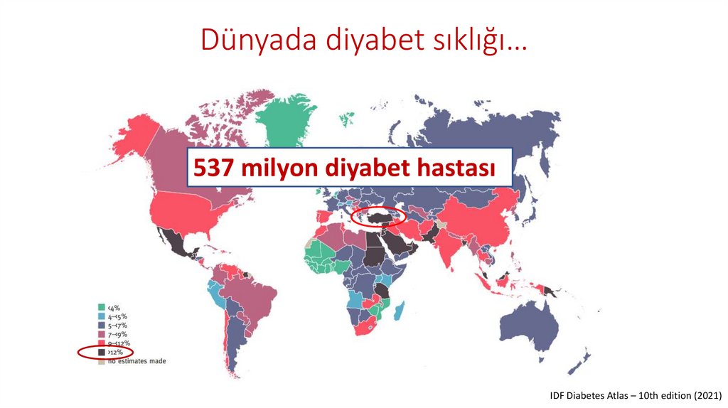 Dünyada diyabet sıklığı…