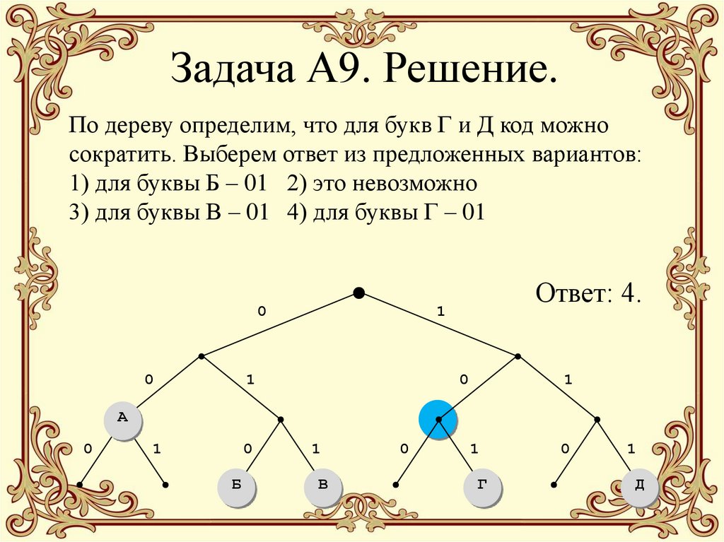 Задача А9. Решение.