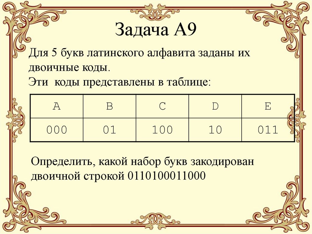 Задача А9