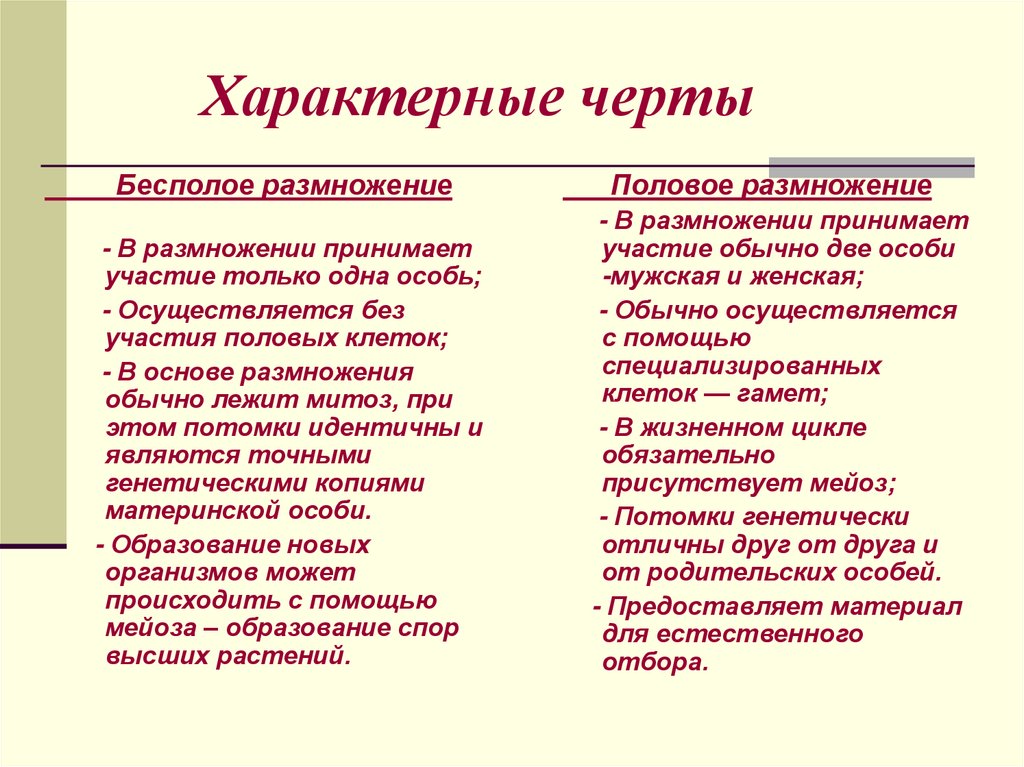 Характерные черты