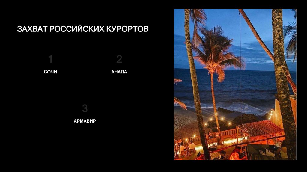 ЗАХВАТ РОССИЙСКИХ КУРОРТОВ