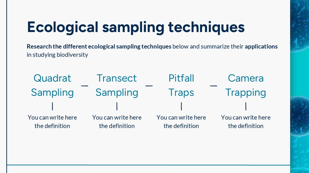 Ecological sampling techniques