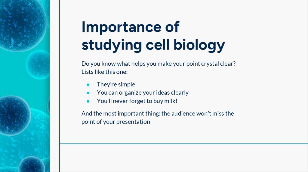 Importance of studying cell biology