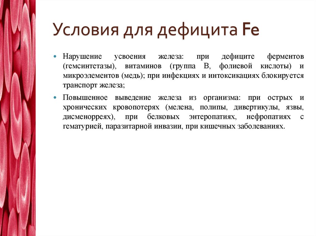 Условия для дефицита В12