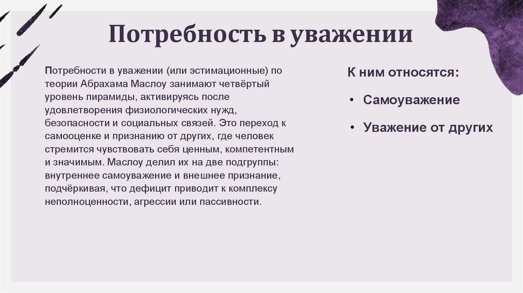 Потребность в уважении