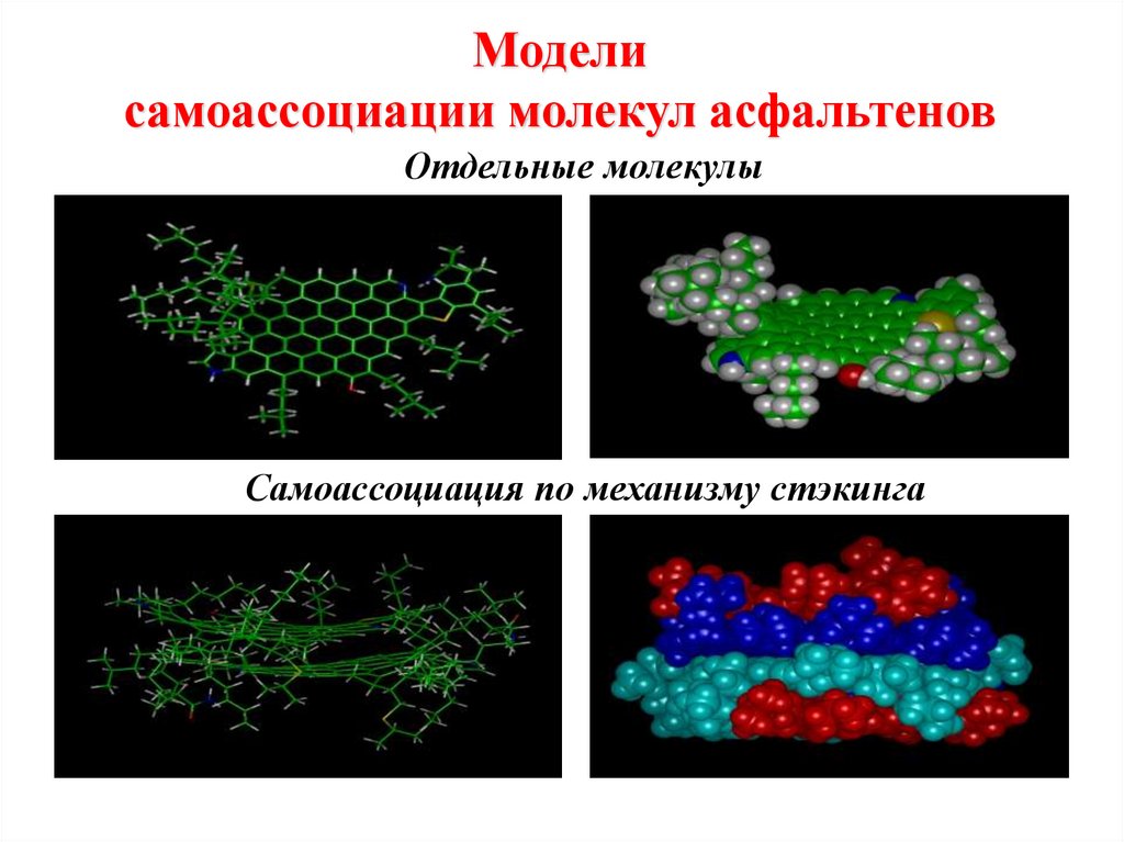 Модели самоассоциации молекул асфальтенов
