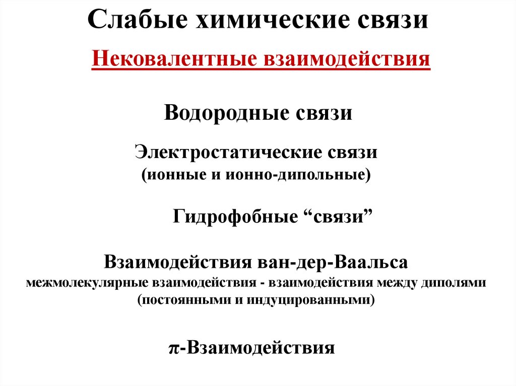 Слабые химические связи